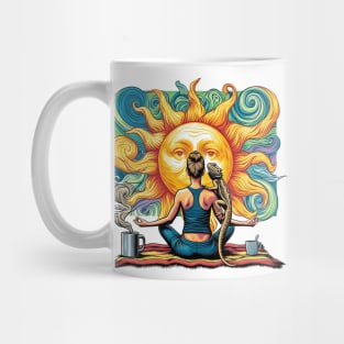 Zen Woman Meditating Bearded Dragon Mug